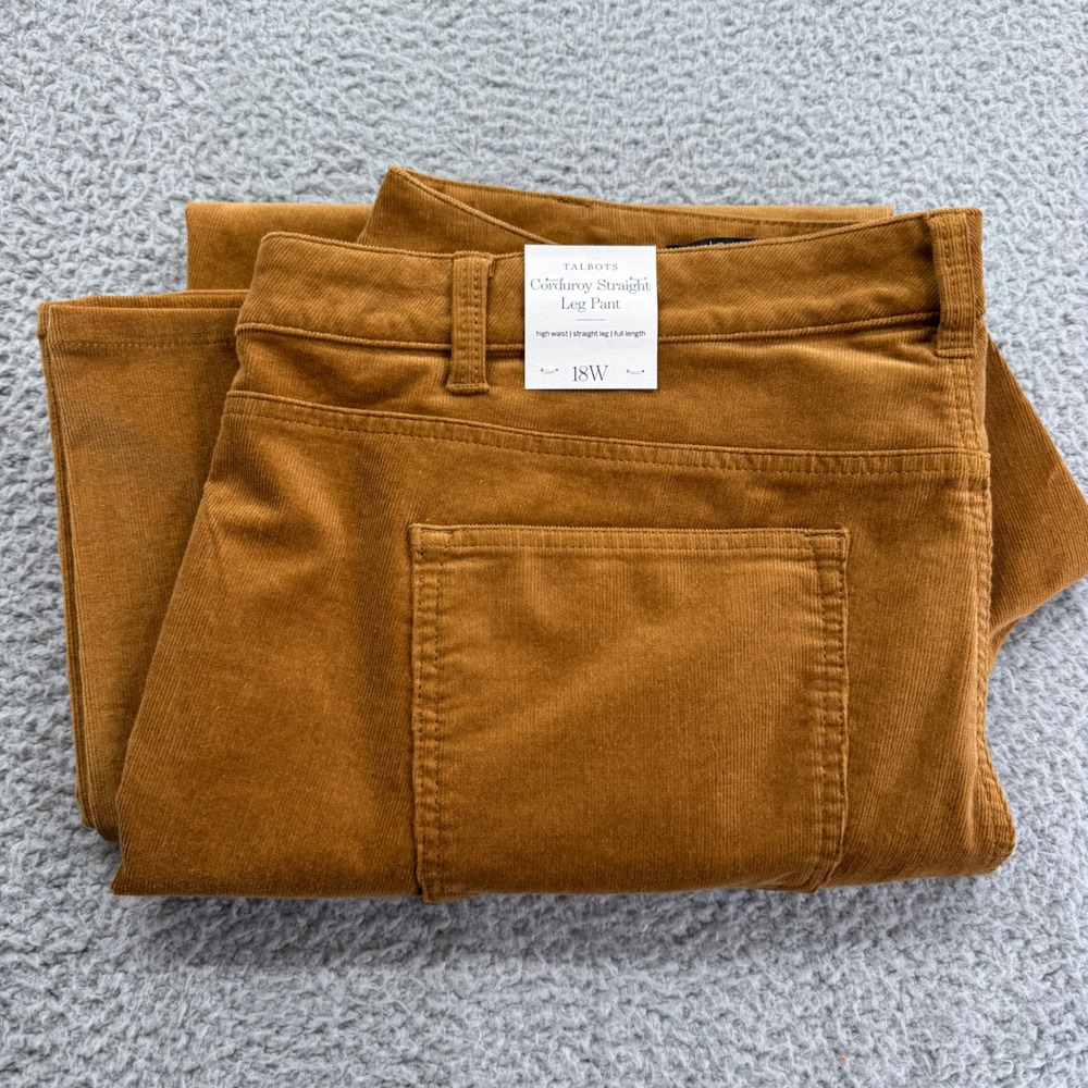 Talbots Women's Straight Leg Corduroy Pants - Camel Brown